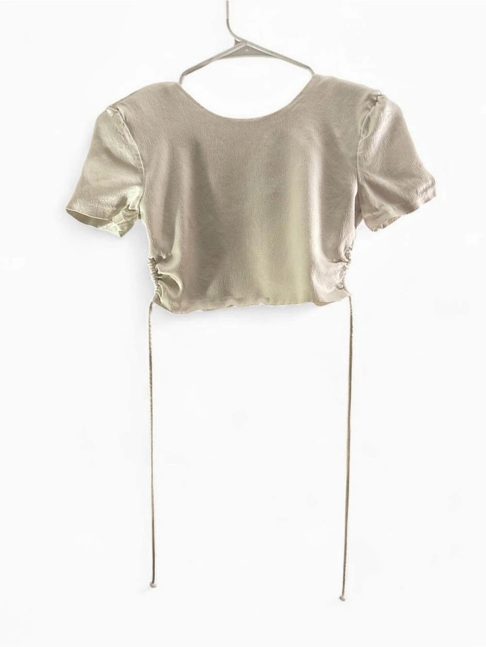 ZARA Satin Tie-Back Crop Top Size Medium Like New